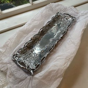 Arthur Court Grapes Aluminum Large Rectangle Serving Tray